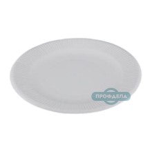 Одноразовая картонная белая мелованная тарелка 190мм