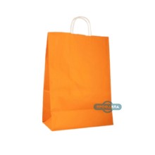 Оранжевый крафт пакет 220x130x320мм с ручками