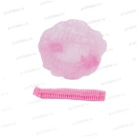 Одноразовая шапочка-клип White line розовая в упаковке 50 штук