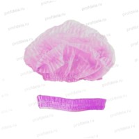 Одноразовая шапочка-шарлотта Спанбонд розовая в упаковке 100 штук
