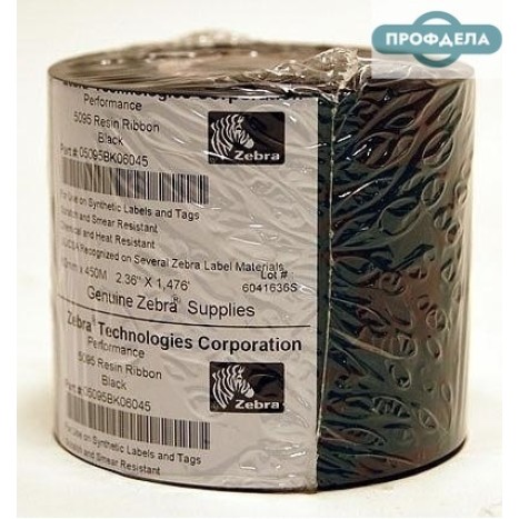 Риббон Zebra Textile-Resin/out 450м, втулка 0,5 дюйма