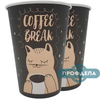 Бумажный одноразовый стаканчик Coffee Break Cat
