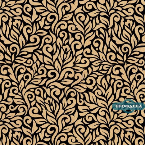 Бумага упаковочная Miland Орнамент коричневая с чёрным (10 листов в рулоне, 100 x 70 см)