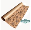 Бумага упаковочная Снежинки коричневая (в рулоне, 70 х 100 см)