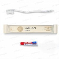 Зубной набор Sargan в флоупаке с пастой в тубе и щёткой